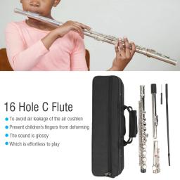 Miwayer-Flauta transversal profissional com caixa, 16 furos abertos fechados, tecla C, concerto instrumento musical, pano de limpeza, luva - Image 5