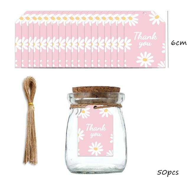 Adesivos de Papel com Flores Rosas - 50 Peças para Decoração de Aniversário, Casamentos e Presentes DIY