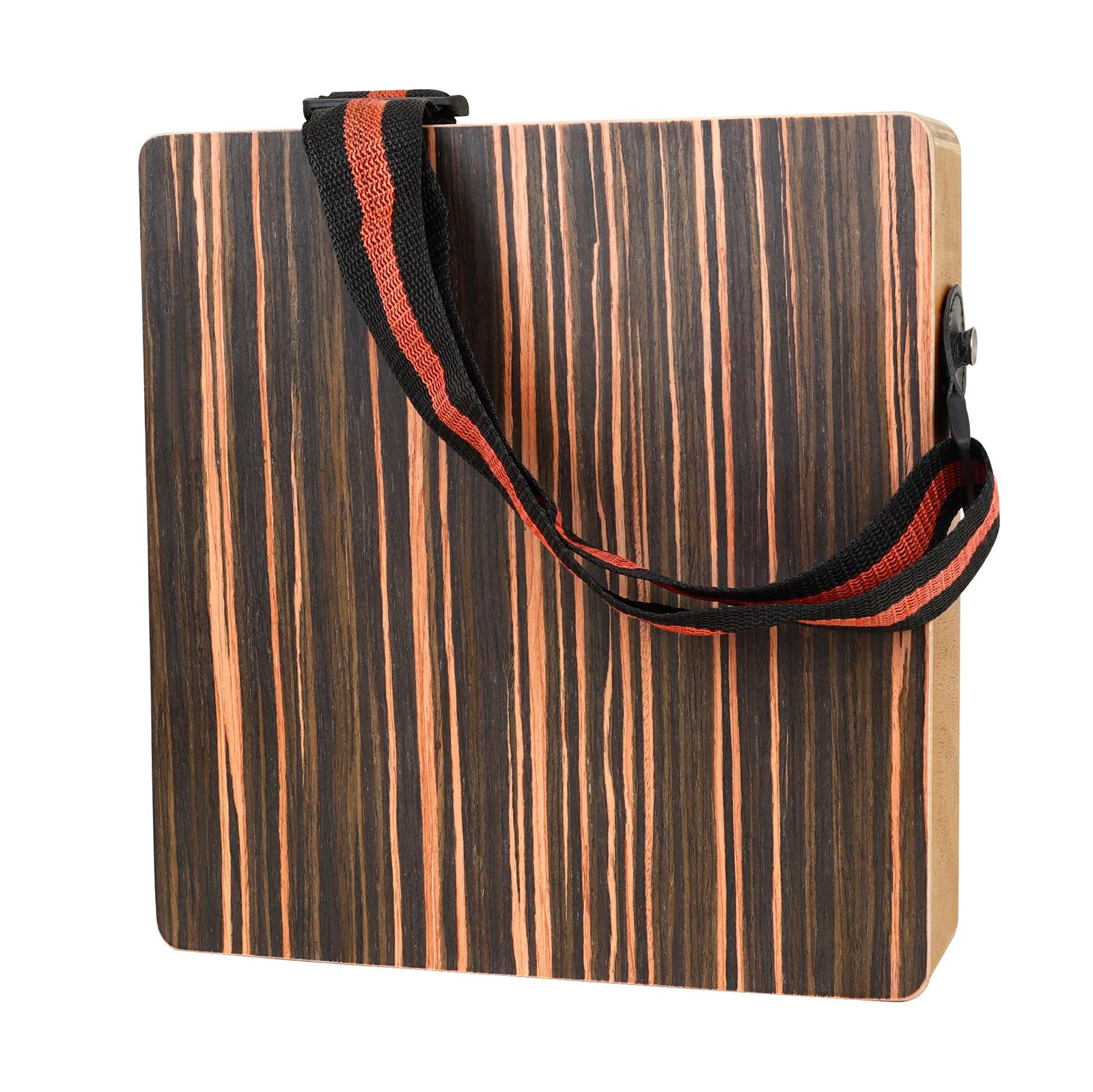 Cajon tambor com alça ajustável, instrumento de percussão, madeira ébano, mão plana, compacto, portátil Travel Box - Image 1
