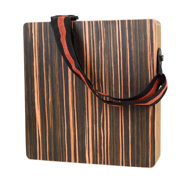 Cajon Tambor Portátil de Ébano com Alça Ajustável - Instrumento de Percussão Compacto para Viagens