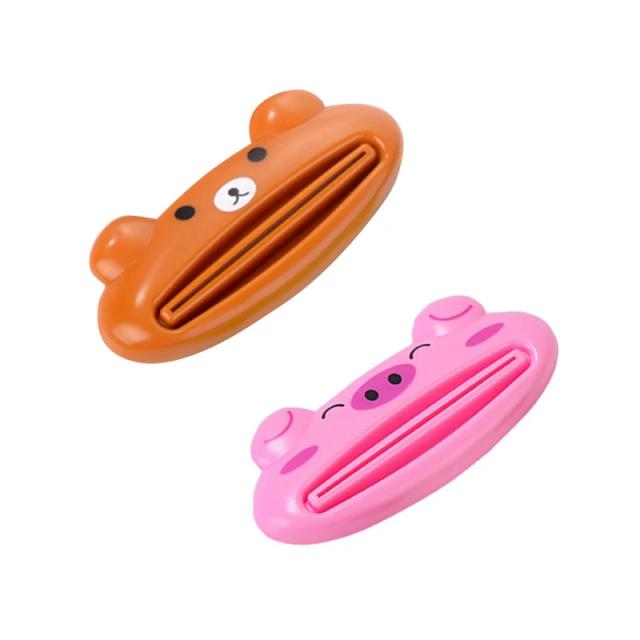 Dispensador de Pasta de Dente Plástico para Banheiro com Suporte e Espremedor de Tubo - 1 Peça