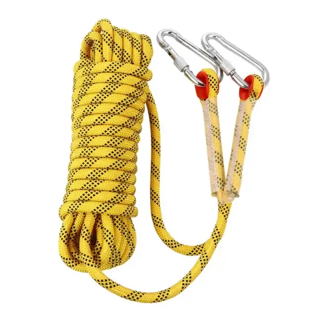 Cabo de segurança para escalada e rapel - Corda de 8mm, 5m, preto e laranja, ideal para esportes ao ar livre