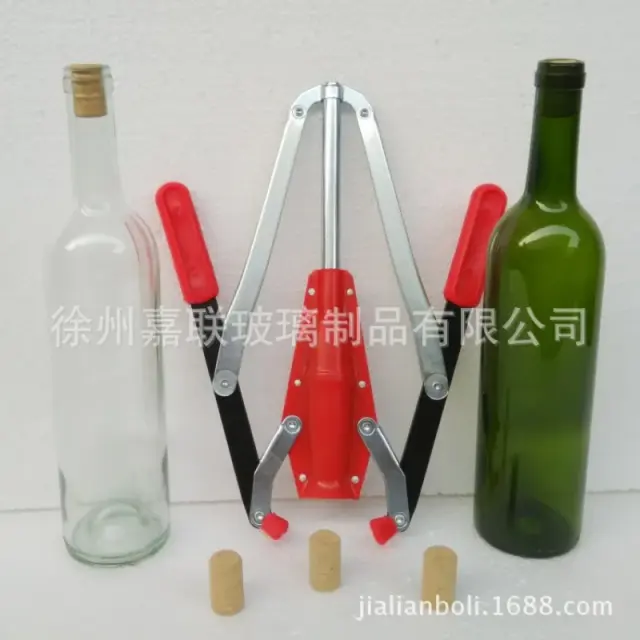 Máquina Manual para Selagem de Garrafas de Vinho Vermelho com Cortiça e Perfuração de Plugue de Madeira