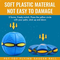 2023 Novo Pet Dog Toy Magic Flying Saucer Bola durável de borracha macia Interactive Jogando Bola Esporte ao ar livre Dog Training Equipment - Image 3