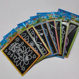 Raspe o papel de arte com vara de desenho para crianças, papel de pintura mágica, brinquedo Pinata, papelaria escolar, pacote de presente, favores de festa, 5-10pcs - Image 4