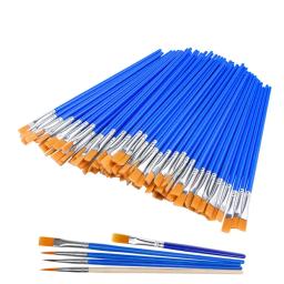 Pincéis de pintura plana para pintura, adereços essenciais, pincel pequeno, volume de arte, pintura detalhe, 50 pcs - Image 1