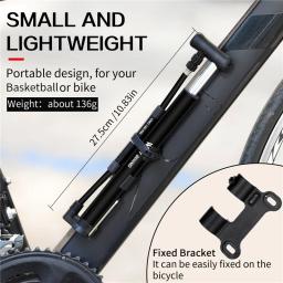 West biking-alta pressão bomba de ar para bicicleta, mini bomba liga portátil com medidor, válvula Schrader presta, inflator pneu - Image 5
