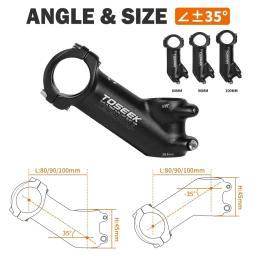 Toseek haste de bicicleta de 7 graus 28.6mm 31.8mm mtb mesa de bicicleta de estrada 35-110mm potência negativa leve haste de mountain bike - Image 5