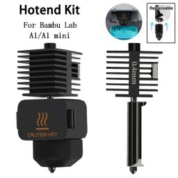Kit hotend de atualização para bambu lab a1/a1 mini com bico de aço endurecido de 0.4mm capa de silicone hotend para buambulab a1 mini hotend - Image 1