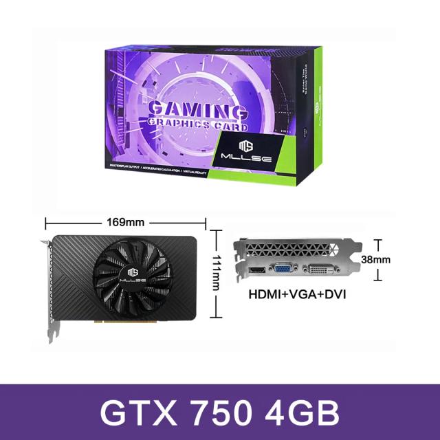 Placa de Vídeo MLLSE GTX 750Ti 4GB GDDR5 PCI-E 3.0 Geforce GPU para Jogos