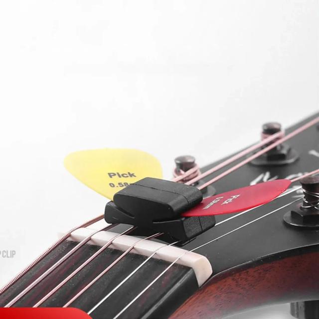 Suporte e Caixa de Armazenamento para Palhetas de Guitarra em Borracha - Praticidade e Acessórios para Guitarristas e Ukulelistas