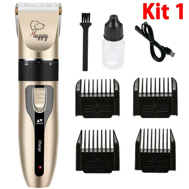 Kit de Aparador Recarregável para Pets: Conjunto Profissional de Corte de Pelos para Gatos e Cães