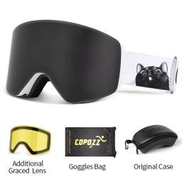 Copozz profissional óculos de esqui de inverno magnético mudança rápida camadas duplas anti-nevoeiro óculos de snowboard das mulheres dos homens equipamentos de esqui - Image 1