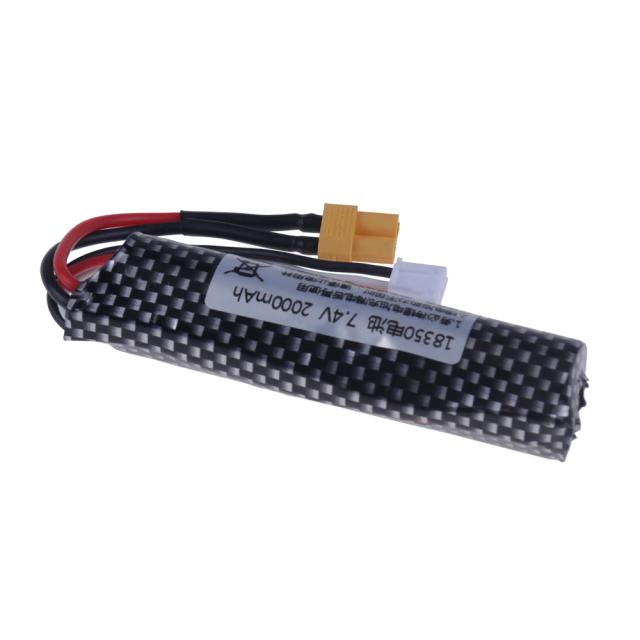Bateria Li-ion 7.4V 2000mAh para Armas de Airsoft, Paintball e Brinquedos Automáticos