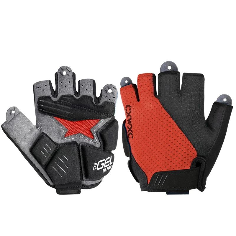 Bicicleta Metade do Dedo Luvas À Prova de Choque Com GEL Grosso Silicone Respirável Anti-derrapante MTB Road Bike Ciclismo Luvas de Liberação Rápida - Image 1