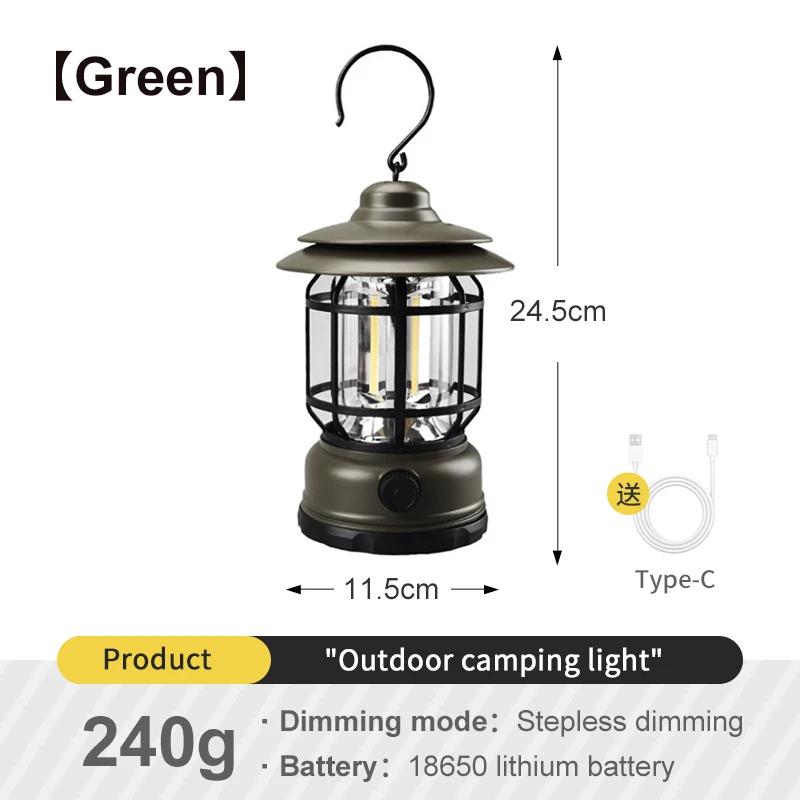 Retro portátil Camping lanterna 6000mAh ao ar livre querosene Vintage acampamento lâmpada modos tenda luz para caminhadas escalada quintal - Image 1
