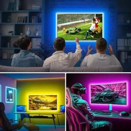 Fita LED com controle remoto, fita RGB, 5050, USB, 24 teclas, fita flexível, luzes de Natal, lâmpada de jogos, decoração do quarto - Image 5
