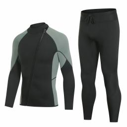 Terno de mergulho de neoprene para homens e mulheres, jaqueta profissional, calças de mergulho, zíper frontal, 3mm, 2024 - Image 3