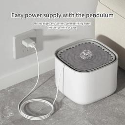 Fonte de água filtrante do gato da grande capacidade, Auto recircular o filtro, bebedor mudo elétrico, USB, 3L - Image 2