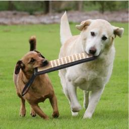 Luva durável do descanso do tug da mordida do treinamento do cão com 2 alças da corda para o treinamento médio a grandes suprimentos do animal de estimação dos cães - Image 3