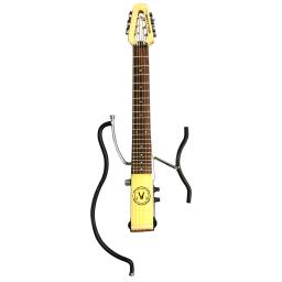 Portátil folheado guitarra prática pescoço guitarra elétrica acord fingering instrutor mudo guitarra para iniciante viagem guitarra - Image 1