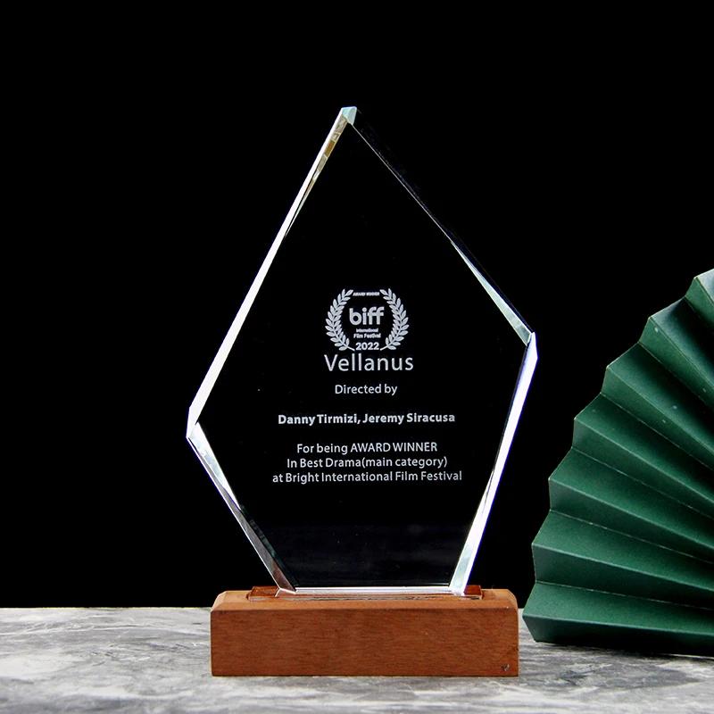 Troféu De Cristal Personalizado Para O Festival De Cinema, Musical, Lembrança De Noite, Vencedor Do Concurso, Prêmio, Prêmios Certificado De Honra, Prêmio Do Troféu - Image 5