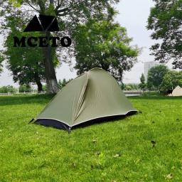 Tenda de mochila ultraleve com 2 portas, Barraca de acampamento Ripstop, Tenda de caminhada leve, Cor verde do exército - Image 3