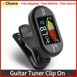 Afinador de guitarra com tela lcd e clip, acessórios portáteis para guitarra cromática, baixo, violino, cavaquinho - Image 1