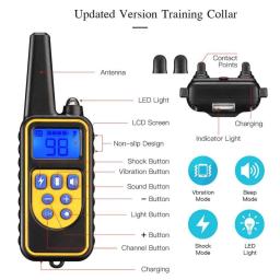 800m lcd coleira de treinamento do cão de controle remoto pet bark rolha coleiras treinamento elétrico à prova dwaterproof água com som vibração choque - Image 5