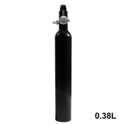 Garrafa De Alta Pressão com Válvula Reguladora, CO2 Refrigerantes Fluxo Cilindro, Tanque de Alumínio HPA, 0.38L, 3000psi, 200Bar, 380cc, 5/8 "-18UNF - Image 2