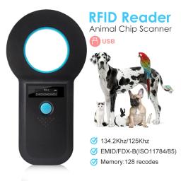 Leitor EMID RFID animal portátil com display OLED, Pet Chip Scanner, gato e cão animal Tag Scanner, FDX-B ISO11784, 85 - Image 3