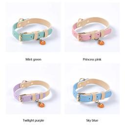 Coleira de couro personalizada DIY, placa de identificação de cachorro gravada, coleiras ID, ajustável para cães pequenos e médios, Pet Tag, personalizada - Image 3