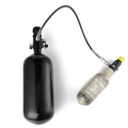 Dot Fibra De Carbono Tanque com Válvula Dual Gauge, Paintball Fill Station, PCP Sistema de Carregamento completo, 98ci, 1.6L, Dot, 5/8-18UNF Rosca - Image 5