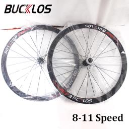 Bucklos rodas de bicicleta 700c cubo de carbono rodado clincher 30/40mm aro para shimano hg sh rodas freio a disco conjunto roda da bicicleta estrada aro - Image 1