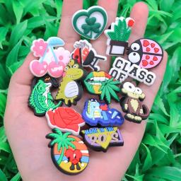Encantos da sapata do PVC para crianças, dinossauro, macaco, queque, taco, flor, acessórios, ajuste do botão para DIY, presente do X-mas, 1PC - Image 3