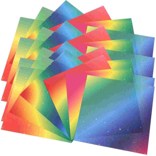 Papel de Origami Dupla Face Colorido 200 Folhas para Artesanato Infantil Portátil e Divertido