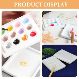 Paleta de pintura paletas de mistura de cores de plástico aquarela com bandejas de cobertura para acrílico vazio - Image 6