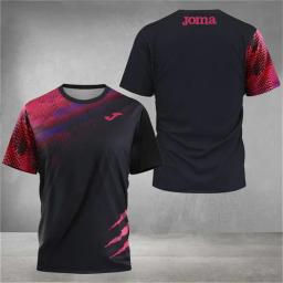 Camiseta esportiva estampada masculina e feminina, roupa de treino de tênis ao ar livre, respirável, secagem rápida, fitness, moda verão - Image 1