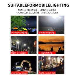 Usb recarregável led luzes de emergência com painel solar ao ar livre lanternas portáteis pendurado acampamento lâmpada poupança energia jardim tenda - Image 6