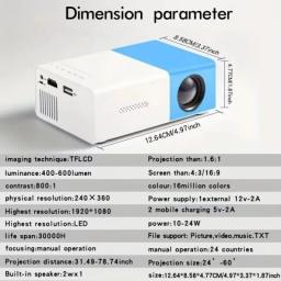 Projetor portátil Mini Filme, Adequado para Camping ao ar livre, Drive-in, Home Theater, Projetores com 30000 Horas de Longa Vida, YG300 - Image 2