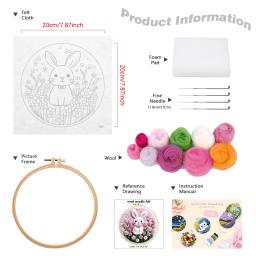Kit de feltro de lã para decoração doméstica Ferramenta de feltro de agulha Pintura animal com imagem Conjunto de feltro de agulha artesanal - Image 4