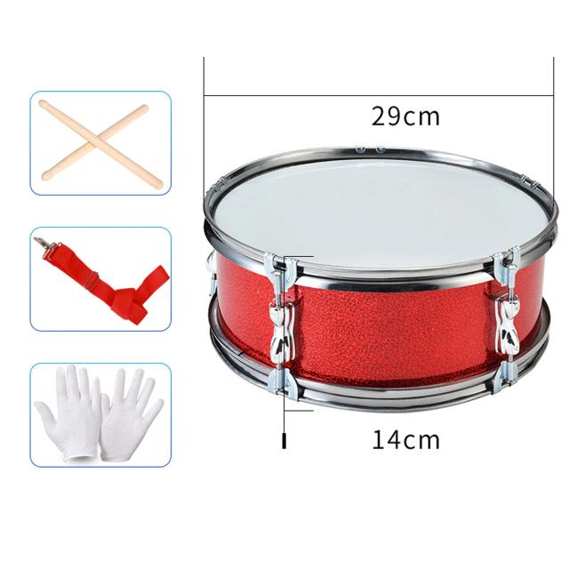 Snare Drum Profissional com Luvas e Alça Ajustável - Percussão Ideal para Adolescentes e Presentes de Aniversário 11"