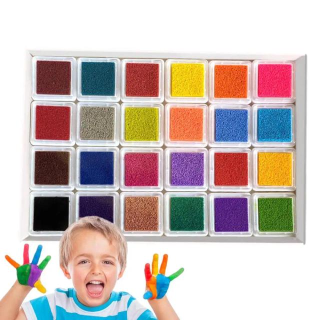 Kit de pintura de dedo seguro para crianças com 24 cores vibrantes para arte e artesanato divertido