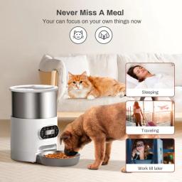 Alimentador automático para animais de estimação, Dog Food Dispenser, adequado para cães e gatos de pequeno e médio porte, Pet Supplies, alimentação remota inteligente - Image 3