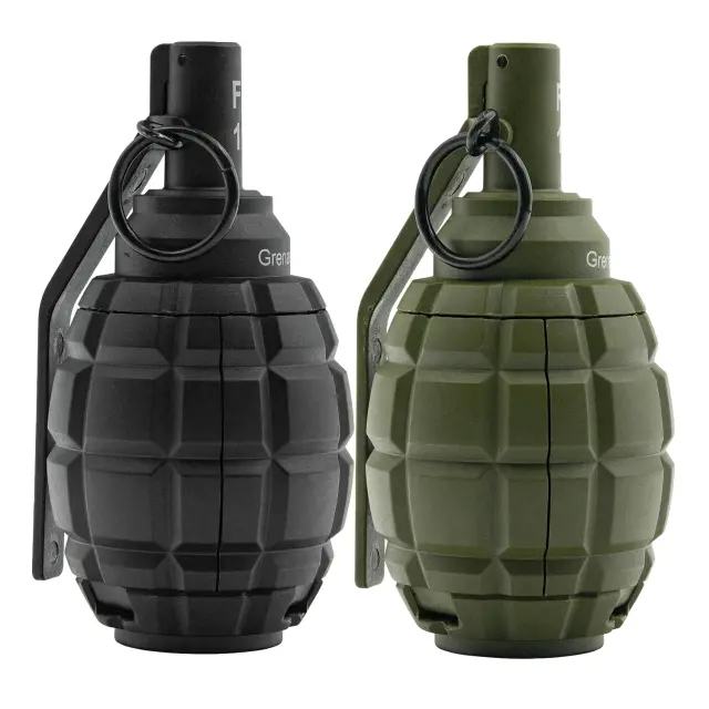 Granada de mão F1 de plástico para airsoft e paintball - Brinquedo de dramatização para jogos de CS com impacto por mola
