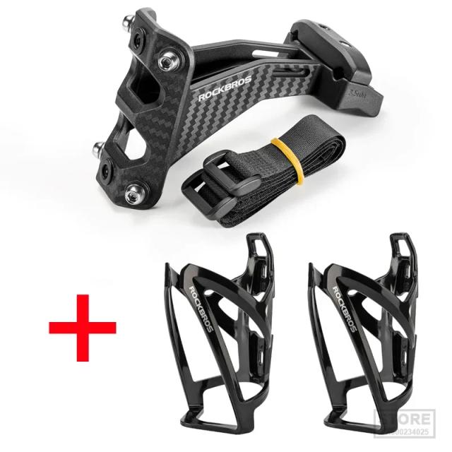 Rockbros Suporte Duplo Fibra Carbono Bicicleta Garrafa Água Adaptador Sela Extensão Assento