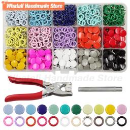 9.5mm metal prong prendedores de pressão com alicate ferramenta kits botão oco/sólido imprensa botão studs para costura roupas sacos de vestuário - Image 1