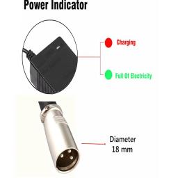 Carregador de bateria de chumbo-ácido 24v 2a, carregador de cadeira de rodas, carrinho de golfe, scooter elétrica, ebike, conector de metal xlr - Image 3