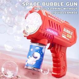 Pistola de bolhas totalmente automática, máquina de bolhas de foguete, soprador automático com brinquedo líquido de bolhas para crianças, praia, presentes de bolhas ao ar livre - Image 3