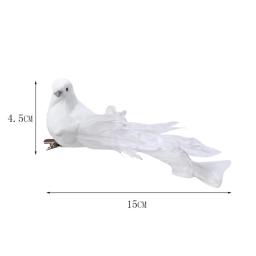 Aves brancas da espuma para a decoração, pena artificial, mini pássaros do ofício, ornamentos DIY - Image 6